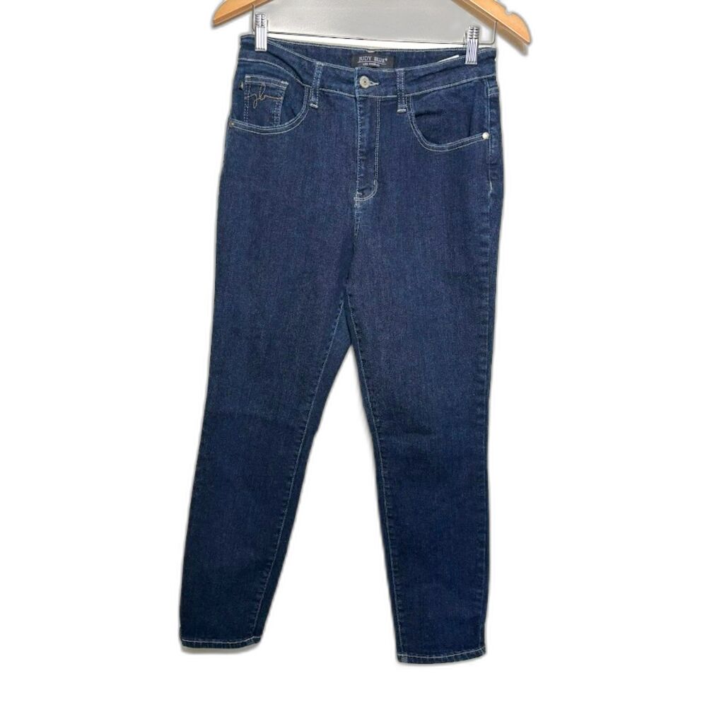 Judy Blue Jeans Women's size 7/28 Blue Mom Jean Dark Wash Straight Leg EUC Denim